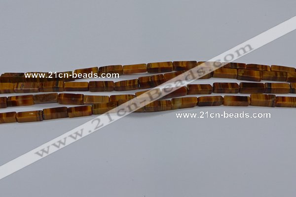 CCU719 15.5 inches 4*13mm cuboid yellow tiger eye beads wholesale