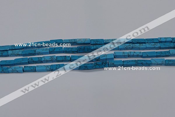 CCU725 15.5 inches 4*13mm cuboid imitation turquoise beads wholesale