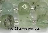 CCU757 15 inches 8*8mm faceted cube green rutilated quartz beads