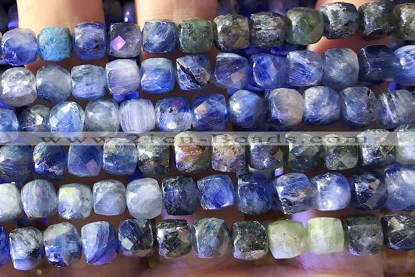 CCU819 15 inches 6mm faceted cube kyanite beads