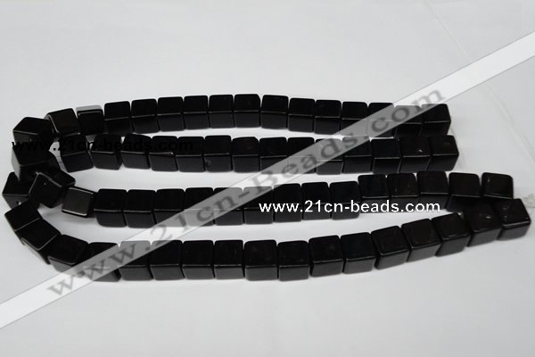 CCU82 15.5 inches 12*12mm cube black agate beads wholesale