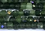 CCU893 15 inches 4mm faceted cube jade beads