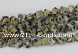 CCU93 15.5 inches 4*4mm cube dalmatian jasper beads wholesale