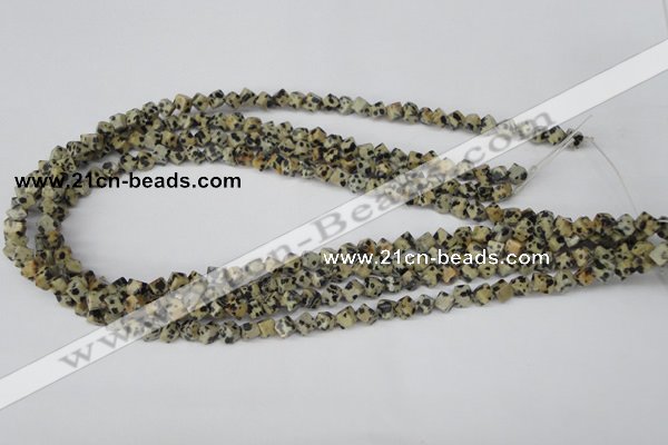 CCU93 15.5 inches 4*4mm cube dalmatian jasper beads wholesale