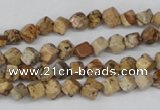 CCU95 15.5 inches 4*4mm cube picture jasper beads wholesale