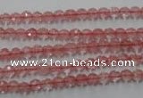 CCY110 15.5 inches 4mm faceted round cherry quartz beads wholesale