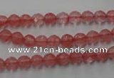 CCY111 15.5 inches 6mm faceted round cherry quartz beads wholesale