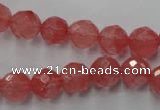 CCY113 15.5 inches 10mm faceted round cherry quartz beads wholesale