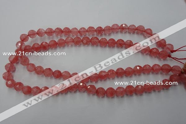 CCY113 15.5 inches 10mm faceted round cherry quartz beads wholesale