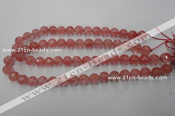 CCY114 15.5 inches 12mm faceted round cherry quartz beads wholesale