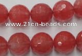 CCY115 15.5 inches 14mm faceted round cherry quartz beads wholesale