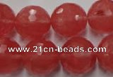 CCY116 15.5 inches 16mm faceted round cherry quartz beads wholesale