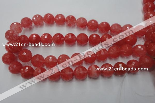 CCY116 15.5 inches 16mm faceted round cherry quartz beads wholesale