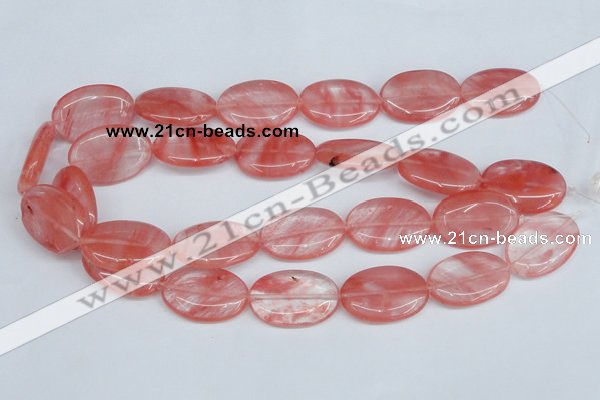 CCY159 15.5 inches 20*30mm oval cherry quartz beads wholesale