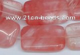 CCY162 15.5 inches 20*30mm rectangle cherry quartz beads wholesale