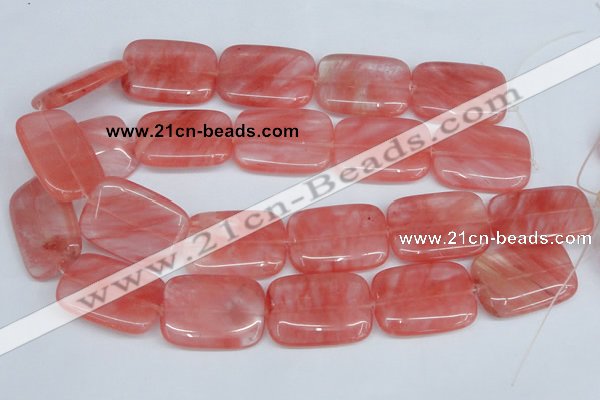 CCY163 15.5 inches 25*35mm rectangle cherry quartz beads wholesale