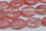 CCY165 15.5 inches 13*18mm faceted oval cherry quartz beads