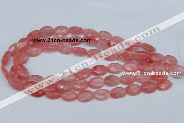 CCY165 15.5 inches 13*18mm faceted oval cherry quartz beads