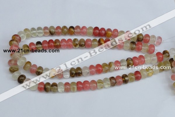 CCY202 15.5 inches 8*12mm rondelle volcano cherry quartz beads