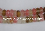 CCY204 15.5 inches 5*8mm faceted rondelle volcano cherry quartz beads