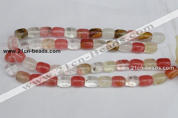 CCY210 15.5 inches 12*16mm cuboid volcano cherry quartz beads