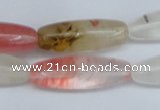 CCY212 15.5 inches 10*30mm rice volcano cherry quartz beads