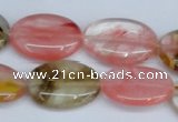 CCY219 15.5 inches 18*25mm oval volcano cherry quartz beads