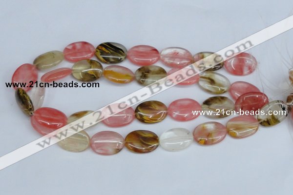 CCY219 15.5 inches 18*25mm oval volcano cherry quartz beads