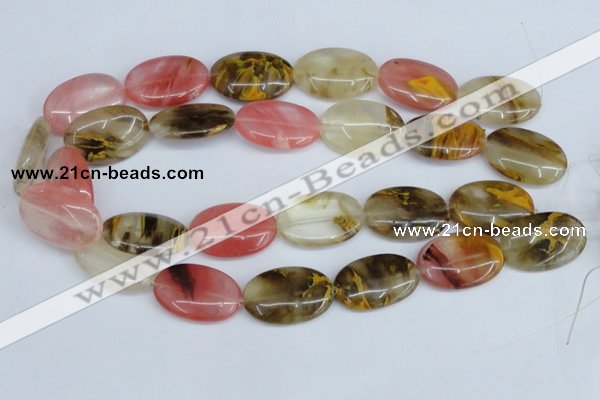 CCY220 15.5 inches 20*30mm oval volcano cherry quartz beads