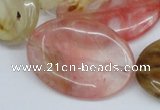 CCY221 15.5 inches 25*35mm oval volcano cherry quartz beads