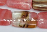 CCY222 15.5 inches 20*30mm rectangle volcano cherry quartz beads