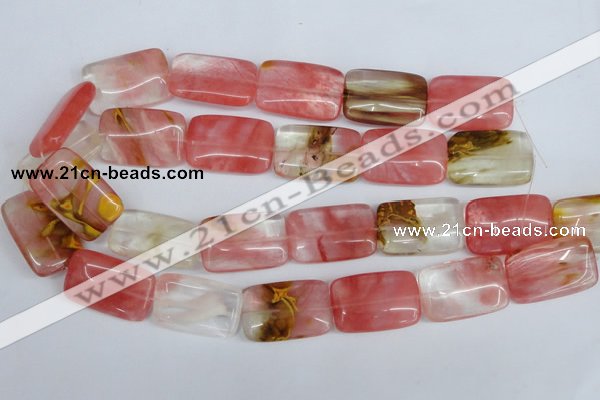 CCY222 15.5 inches 20*30mm rectangle volcano cherry quartz beads