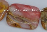 CCY223 15.5 inches 30*40mm rectangle volcano cherry quartz beads