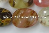 CCY444 15.5 inches 20*26mm faceted freeform volcano cherry quartz beads