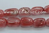 CCY51 15.5 inches 9*15mm nugget cherry quartz beads wholesale