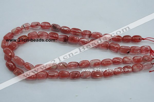 CCY51 15.5 inches 9*15mm nugget cherry quartz beads wholesale