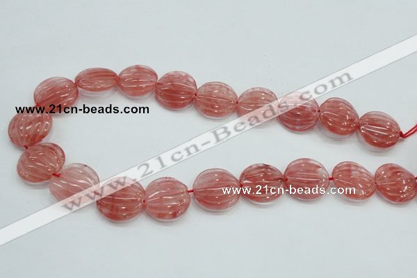 CCY53 15.5 inches 20mm flat round cherry quartz beads wholesale