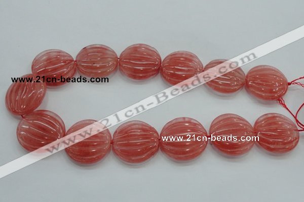 CCY54 15.5 inches 30mm flat round cherry quartz beads wholesale