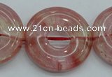 CCY56 15.5 inches 30mm donut cherry quartz beads wholesale