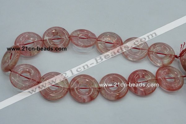 CCY56 15.5 inches 30mm donut cherry quartz beads wholesale