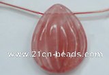 CCY57 30*40mm top-drilled teardrop cherry quartz beads wholesale