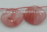 CCY58 25*30mm top-drilled conch cherry quartz beads wholesale