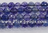 CCY601 15.5 inches 6mm faceted round blue cherry quartz beads