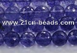 CCY603 15.5 inches 10mm faceted round blue cherry quartz beads