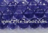 CCY604 15.5 inches 12mm faceted round blue cherry quartz beads