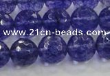 CCY605 15.5 inches 14mm faceted round blue cherry quartz beads