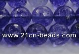 CCY606 15.5 inches 16mm faceted round blue cherry quartz beads