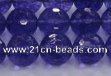 CCY607 15.5 inches 18mm faceted round blue cherry quartz beads