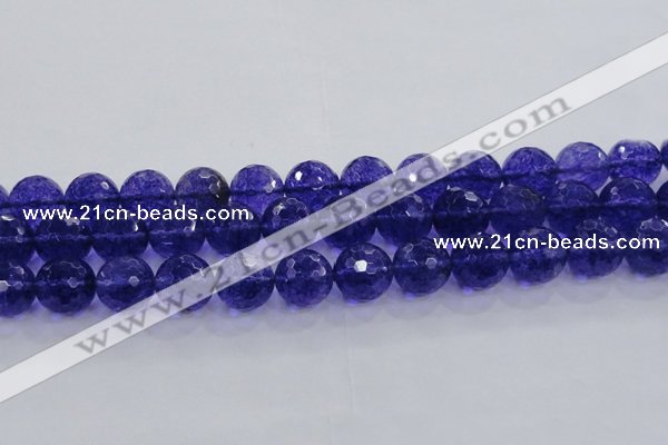 CCY608 15.5 inches 20mm faceted round blue cherry quartz beads