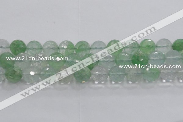 CCY618 15.5 inches 20mm faceted round green cherry quartz beads